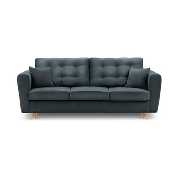 Canapea extensibilă cu spațiu de depozitare kooko home highlife, albastru gri