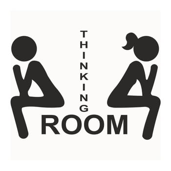 Autocolant pentru ușă thinking room