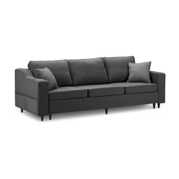 Canapea extensibilă cu 3 locuri și spațiu de depozitare mazzini sofas narcisse, gri antracit
