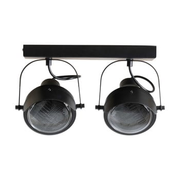 Plafonieră metalică cu 2 surse de iluminat woood lester, negru