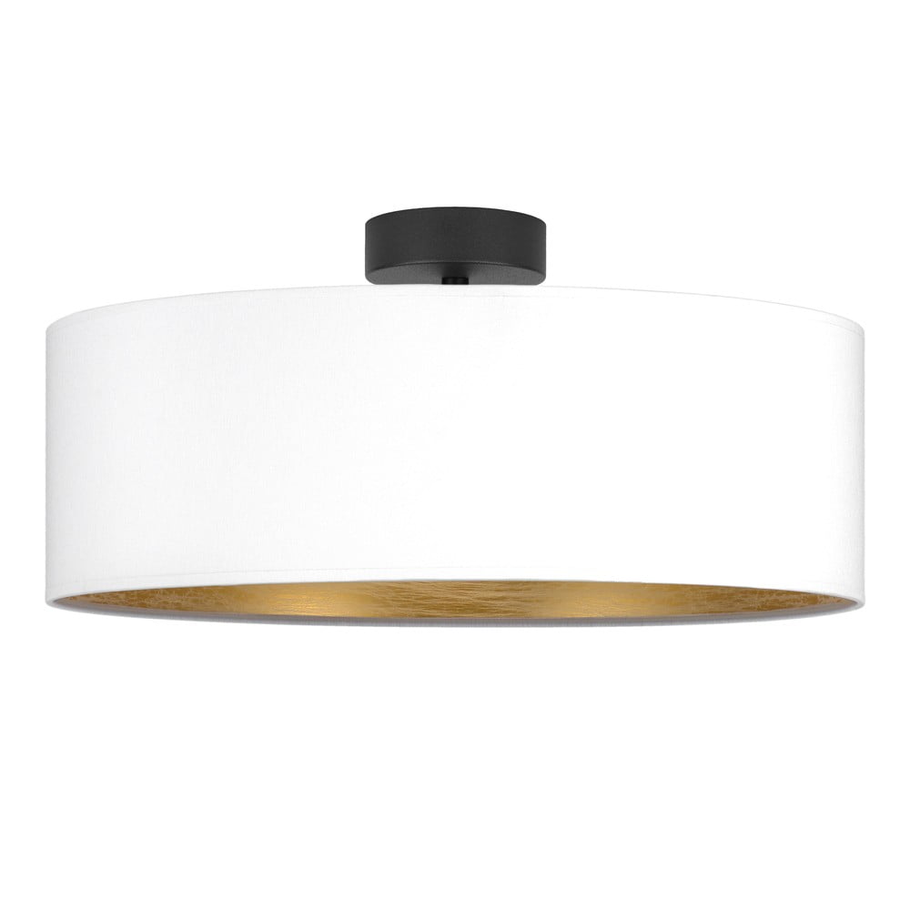 Bílé stropní svítidlo s detailem ve zlaté barvě Bulb Attack Tres XL, ⌀ 45 cm