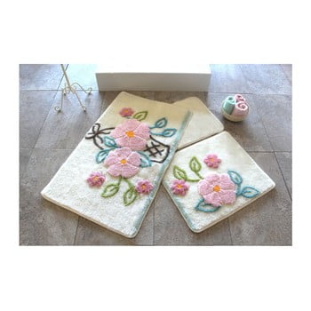 Set 3 covorașe de baie alessia bahce ecru