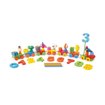 Tren și figurine din lemn legler animal party