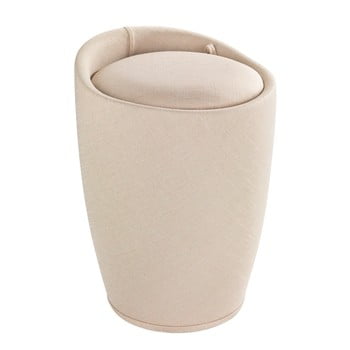 Coș de rufe și taburet, 2 în 1, wenko linen look, bej