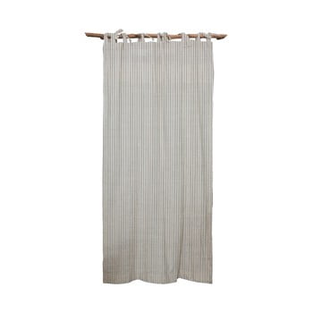 Draperie linen cuture cortina hogar grey marine stripes, gri