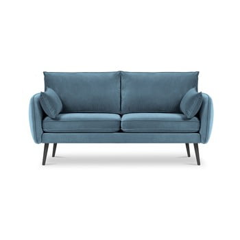 Canapea cu tapițerie din catifea kooko home lento, 158 cm, albastru deschis