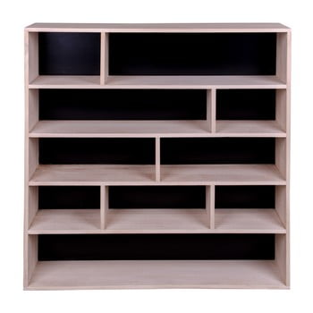 Bibliotecă din lemn cu detalii negre house nordic pisa