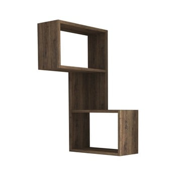 Etajeră perete în decor de lemn de stejar închis part dark oak