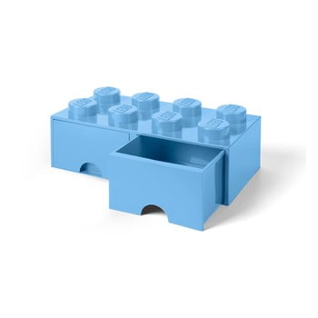 Cutie depozitare cu 2 sertare lego®, albastru deschis
