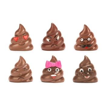 Set 6 magneți de frigider kikkerland poop