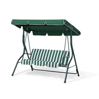 Leagăn de grădină cu 3 locuri monobeli stripe, verde