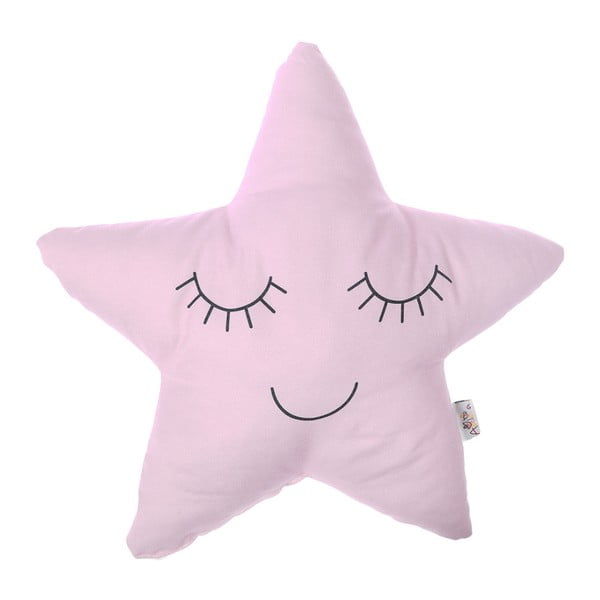 Světle růžový dětský polštářek s příměsí bavlny Mike & Co. NEW YORK Pillow Toy Star, 35 x 35 cm