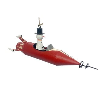 Decorațiune suspendată pentru crăciun g-bork snowman in rocket