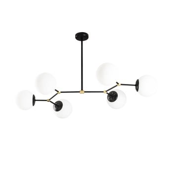 Lustră de 6 becuri opviq lights damar horizontal, negru