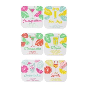 Set 6 suporturi pentru pahare Le Studio Cocktails Coasters