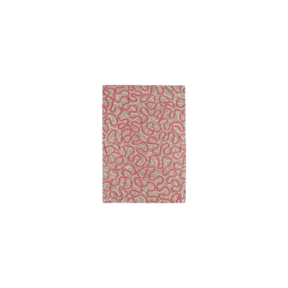 Vlněný koberec Squiggle Rapsberry, 160x230 cm