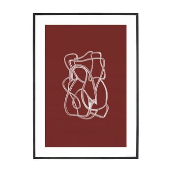 Tablou perete cu ramă din lemn de stejar hübsch oak maro, 50 x 70 cm
