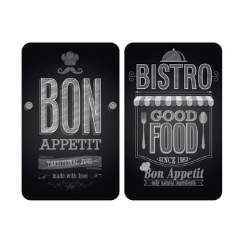 Set 2 protecții din sticlă pentru aragaz wenko bon appetit, 52 x 30 cm