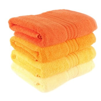 Set 4 prosoape baie rainbow daisy, 70 x 140 cm
