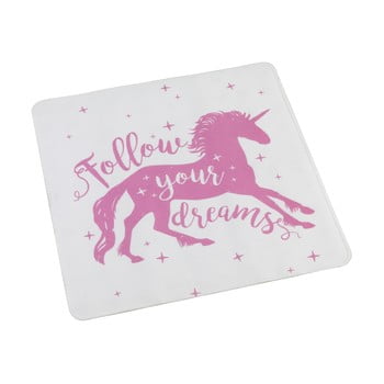 Covor de baie antiderapant cu unicorn wenko pink unicorn, 54 x 54 cm, roz