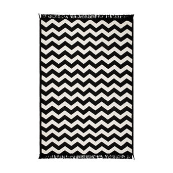 Covor reversibil Zig Zag, 140 x 215 cm, alb-negru