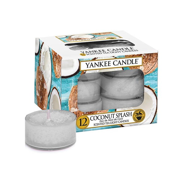 Sada 12 vonných svíček Yankee Candle Coconut Splash, doba hoření 4 h