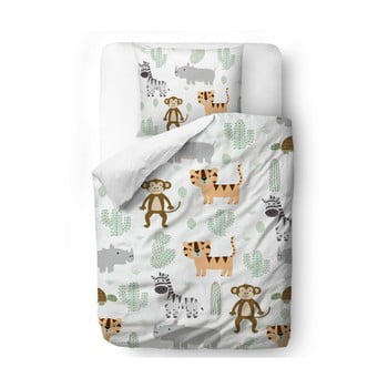 Lenjerie de pat din bumbac satinat pentru copii Mr. Little Fox Petite Africa, 100 x 130 cm