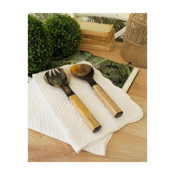 Set de 2 tacâmuri pentru servire cu mâner din lemn orchid milano
