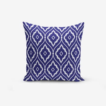 Față de pernă cu amestec din bumbac Minimalist Cushion Covers Blue Ethnic Modern, 45 x 45 cm