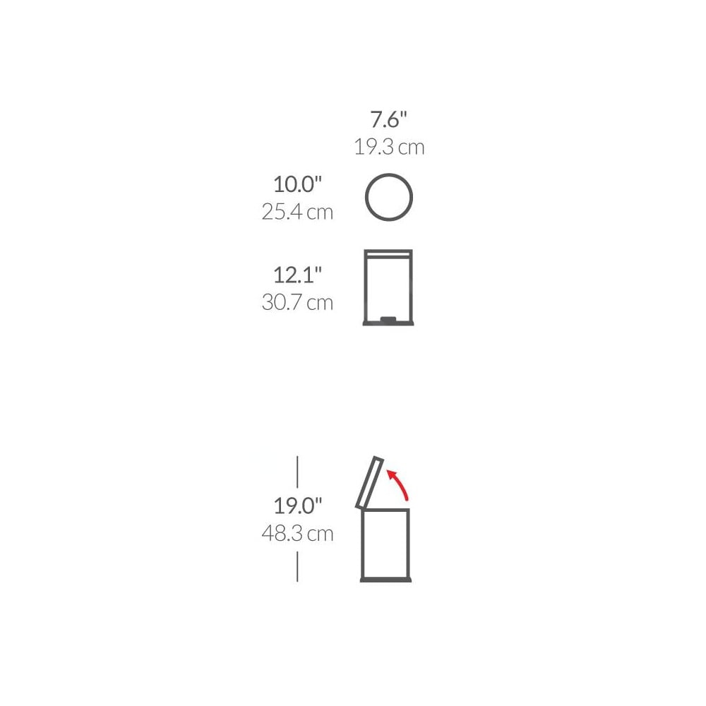 Produktové foto Pedálový ocelový odpadkový koš 4,5 l - simplehuman