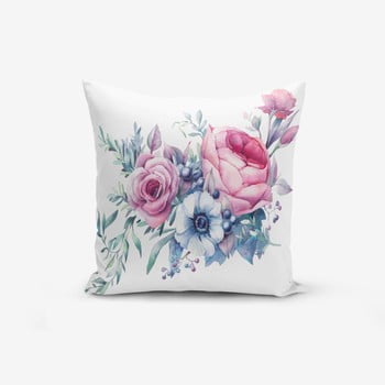 Față de pernă cu amestec din bumbac minimalist cushion covers liandnse special design flower, 45 x 45 cm