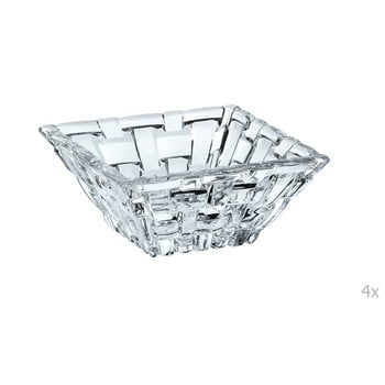 Set 4 boluri pătrate din cristal pentru sosuri nachtmann bossa nova, 8,5 x 8,5 cm