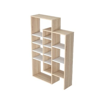 Biblioteca din lemn atena, înălțime 140 cm, maro deschis