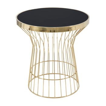 Masă rotundă de cafea mauro ferretti glam, înălțime 63 cm, negru - auriu