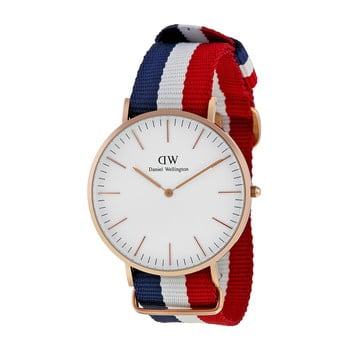 Ceas unisex daniel wellington cambridge, ⌀ 40 mm, alb-roz auriu