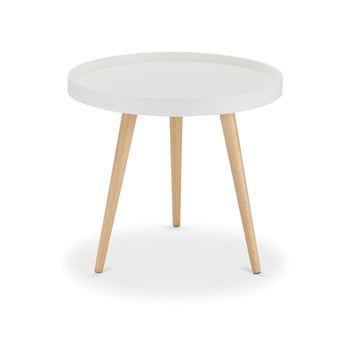 Măsuță de cafea cu picioare din lemn de fag furnhouse opus, Ø 50 cm, alb