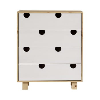 Comodă cu patru sertare karup design house natural/white