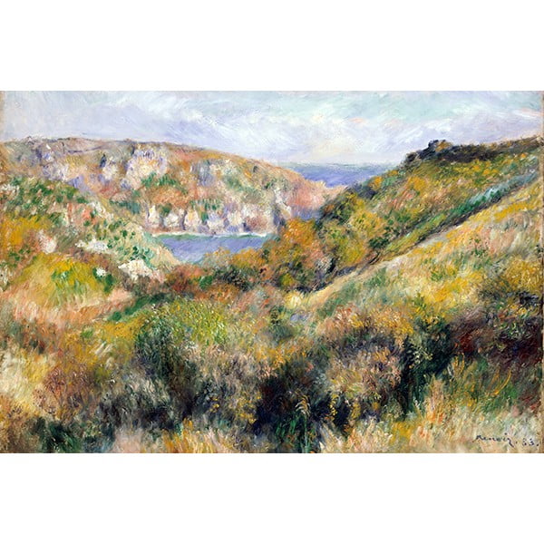 Reprodukce obrazu Auguste Renoir - Hills around the Bay of Moulin Huet, Guernsey, 70 x 45 cm