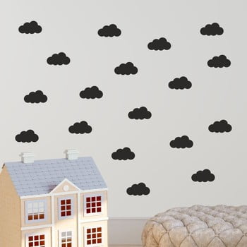 Set autocolante de perete north carolina scandinavian home decors clouds, negru