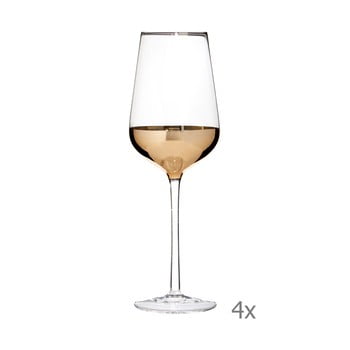 Set 4 pahare pentru vin cu detalii aurii Premier Housewares Horizon