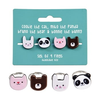 Set 4 inele pentru copii rex london miko and friends