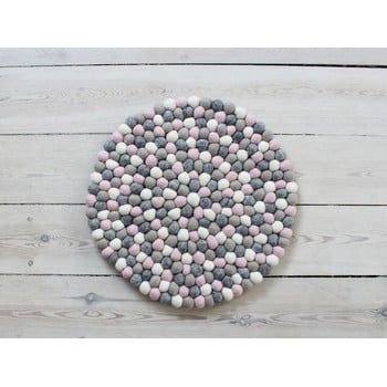 Pernă pentru scaun cu bile din lână wooldot ball chair pad, ⌀ 39 cm, gri - roz deschis