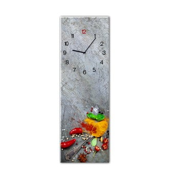 Ceas de perete styler glassclock silver spoon, 20 x 60 cm