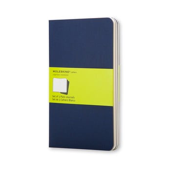 Set 3 caiete moleskine, 64 pag., albastru închis