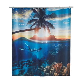Perdea duș wenko paradise, 180 x 200 cm, albastru