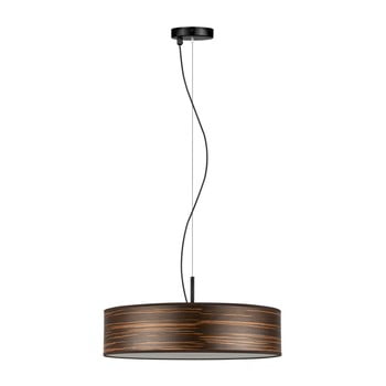 Lustră cu abajur din furnir natural bulb attack ocho, maro închis