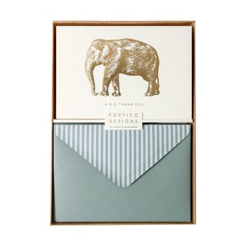 Set 10 felicitări cu plic portico designs foil big elephant