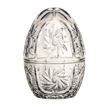 Recipient decorativ din sticlă în formă de ou bloomingville, gri
