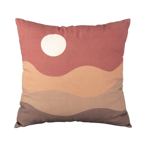 Hnědo-červený bavlněný polštář PT LIVING Clay Sunset, 45 x 45 cm