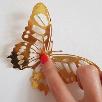 Set 36 autocolante de perete sub formă de fluturi Ambiance Butterflies, auriu imagine